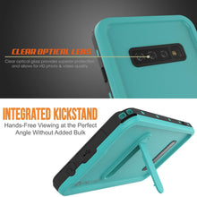 Charger l&#39;image dans la galerie, Galaxy S10+ Plus Waterproof Case, Punkcase [KickStud Series] Armor Cover [Teal] (Color in image: White)
