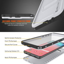 Charger l&#39;image dans la galerie, Galaxy S10 Waterproof Case, Punkcase [KickStud Series] Armor Cover [White] (Color in image: Red)
