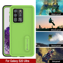 Charger l&#39;image dans la galerie, Galaxy S20 Ultra Waterproof Case, Punkcase [KickStud Series] Armor Cover [Light Green] (Color in image: Black)
