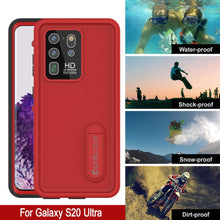 Charger l&#39;image dans la galerie, Galaxy S20 Ultra Waterproof Case, Punkcase [KickStud Series] Armor Cover [Red] (Color in image: Black)
