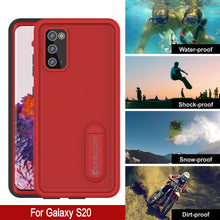 Charger l&#39;image dans la galerie, Galaxy S20 Waterproof Case, Punkcase [KickStud Series] Armor Cover [Red] (Color in image: Black)
