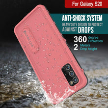 Charger l&#39;image dans la galerie, Galaxy S20 Waterproof Case, Punkcase [KickStud Series] Armor Cover [Pink] (Color in image: Black)
