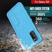 Charger l&#39;image dans la galerie, Galaxy S20 Waterproof Case, Punkcase [KickStud Series] Armor Cover [Light Blue] (Color in image: White)
