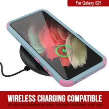 Charger l&#39;image dans la galerie, Punkcase for Galaxy S21 5G Belt Clip Multilayer Holster Case [Patron Series] [Mint-Pink] 
