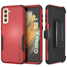 Charger l&#39;image dans la galerie, Punkcase for Galaxy S21 5G Belt Clip Multilayer Holster Case [Patron Series] [Red-Black] (Color in image: Red-Black)
