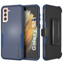 Charger l&#39;image dans la galerie, Punkcase for Galaxy S21 5G Belt Clip Multilayer Holster Case [Patron Series] [Navy] (Color in image: Navy)
