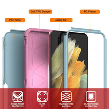 Charger l&#39;image dans la galerie, Punkcase for Galaxy S21 5G Belt Clip Multilayer Holster Case [Patron Series] [Mint-Pink] (Color in image: Black)
