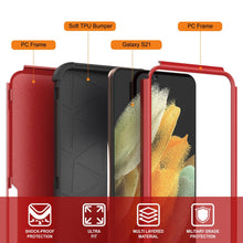 Charger l&#39;image dans la galerie, Punkcase for Galaxy S21 5G Belt Clip Multilayer Holster Case [Patron Series] [Red-Black] (Color in image: Navy)
