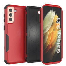 Charger l&#39;image dans la galerie, Punkcase for Galaxy S21 5G Belt Clip Multilayer Holster Case [Patron Series] [Red-Black] 
