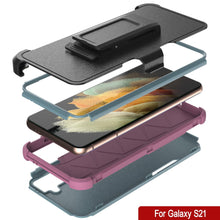 Charger l&#39;image dans la galerie, Punkcase for Galaxy S21 5G Belt Clip Multilayer Holster Case [Patron Series] [Mint-Pink] 
