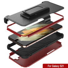 Charger l&#39;image dans la galerie, Punkcase for Galaxy S21 5G Belt Clip Multilayer Holster Case [Patron Series] [Red-Black] 
