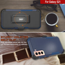 Charger l&#39;image dans la galerie, Punkcase for Galaxy S21 5G Belt Clip Multilayer Holster Case [Patron Series] [Navy] 
