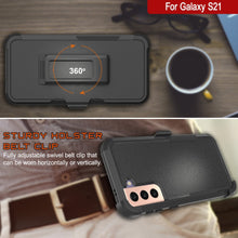 Load image into Gallery viewer, Punkcase for Galaxy S21 5G Belt Clip Multilayer Holster Case [Patron Series] [Black] 

