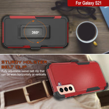Charger l&#39;image dans la galerie, Punkcase for Galaxy S21 5G Belt Clip Multilayer Holster Case [Patron Series] [Red-Black] 
