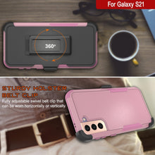 Charger l&#39;image dans la galerie, Punkcase for Galaxy S21 5G Belt Clip Multilayer Holster Case [Patron Series] [Pink] 
