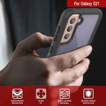 Charger l&#39;image dans la galerie, PunkCase Galaxy S21 Case, [Spartan Series] Clear Rugged Heavy Duty Cover W/Built in Screen Protector [Black] (Color in image: teal)
