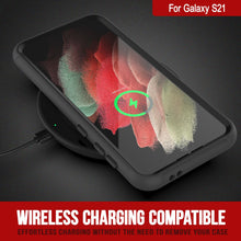 Charger l&#39;image dans la galerie, PunkCase Galaxy S21 Case, [Spartan Series] Clear Rugged Heavy Duty Cover W/Built in Screen Protector [Black] (Color in image: light green)
