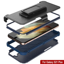 Load image into Gallery viewer, Punkcase for Galaxy S21+ Plus 5G Belt Clip Multilayer Holster Case [Patron Series] [Navy] 
