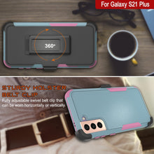Charger l&#39;image dans la galerie, Punkcase for Galaxy S21+ Plus 5G Belt Clip Multilayer Holster Case [Patron Series] [Mint-Pink] 
