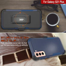 Load image into Gallery viewer, Punkcase for Galaxy S21+ Plus 5G Belt Clip Multilayer Holster Case [Patron Series] [Navy] 
