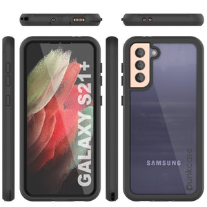 PunkCase Galaxy S21+ Plus Case, [Spartan Series] Clear Rugged Heavy Duty Cover W/Built in Screen Protector [Black] (Color in image: red)