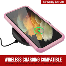 Charger l&#39;image dans la galerie, Punkcase for Galaxy S21 Ultra 5G Belt Clip Multilayer Holster Case [Patron Series] [Pink] 
