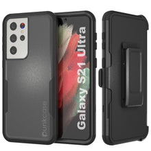 Charger l&#39;image dans la galerie, Punkcase for Galaxy S21 Ultra 5G Belt Clip Multilayer Holster Case [Patron Series] [Black] (Color in image: Black)
