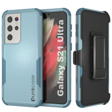 Charger l&#39;image dans la galerie, Punkcase for Galaxy S21 Ultra 5G Belt Clip Multilayer Holster Case [Patron Series] [Mint] (Color in image: Mint)
