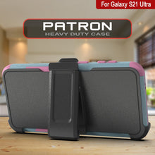 Charger l&#39;image dans la galerie, Punkcase for Galaxy S21 Ultra 5G Belt Clip Multilayer Holster Case [Patron Series] [Mint-Pink] (Color in image: Pink)
