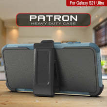 Charger l&#39;image dans la galerie, Punkcase for Galaxy S21 Ultra 5G Belt Clip Multilayer Holster Case [Patron Series] [Mint] (Color in image: Navy)
