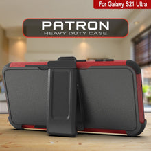 Charger l&#39;image dans la galerie, Punkcase for Galaxy S21 Ultra 5G Belt Clip Multilayer Holster Case [Patron Series] [Red-Black] (Color in image: Mint-Pink)
