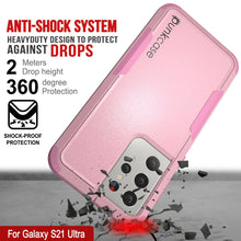Charger l&#39;image dans la galerie, Punkcase for Galaxy S21 Ultra 5G Belt Clip Multilayer Holster Case [Patron Series] [Pink] (Color in image: Navy)
