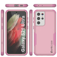 Charger l&#39;image dans la galerie, Punkcase for Galaxy S21 Ultra 5G Belt Clip Multilayer Holster Case [Patron Series] [Pink] (Color in image: Black)

