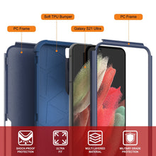 Load image into Gallery viewer, Punkcase for Galaxy S21 Ultra 5G Belt Clip Multilayer Holster Case [Patron Series] [Navy] (Color in image: Mint)
