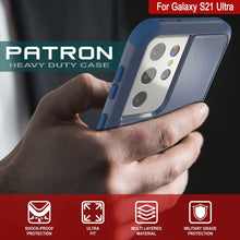 Load image into Gallery viewer, Punkcase for Galaxy S21 Ultra 5G Belt Clip Multilayer Holster Case [Patron Series] [Navy] (Color in image: Red-Black)
