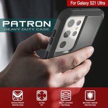 Charger l&#39;image dans la galerie, Punkcase for Galaxy S21 Ultra 5G Belt Clip Multilayer Holster Case [Patron Series] [Black] (Color in image: Red-Black)
