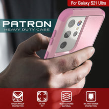 Charger l&#39;image dans la galerie, Punkcase for Galaxy S21 Ultra 5G Belt Clip Multilayer Holster Case [Patron Series] [Pink] (Color in image: Red-Black)
