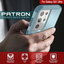 Charger l&#39;image dans la galerie, Punkcase for Galaxy S21 Ultra 5G Belt Clip Multilayer Holster Case [Patron Series] [Mint] (Color in image: Red-Black)
