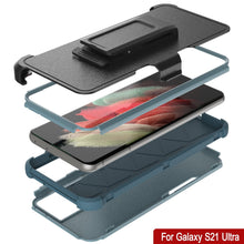 Charger l&#39;image dans la galerie, Punkcase for Galaxy S21 Ultra 5G Belt Clip Multilayer Holster Case [Patron Series] [Mint] 

