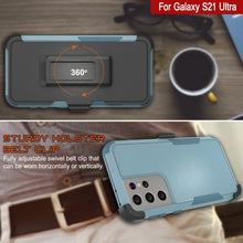 Charger l&#39;image dans la galerie, Punkcase for Galaxy S21 Ultra 5G Belt Clip Multilayer Holster Case [Patron Series] [Mint] 

