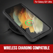 Charger l&#39;image dans la galerie, PunkCase Galaxy S21 Ultra Case, [Spartan Series] Clear Rugged Heavy Duty Cover W/Built in Screen Protector [Black] (Color in image: light green)
