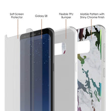 Load image into Gallery viewer, Punkcase Galaxy S8 Marble Case, Protective Full Body Cover W/PunkShield Screen Protector (Blanco Marmo) (Color in image: Teal Onyx)
