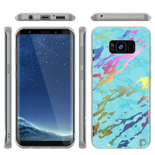 Load image into Gallery viewer, Punkcase Galaxy S8+ PLUS Marble Case, Protective Full Body Cover W/PunkShield Screen Protector (Teal Onyx) 
