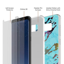 Load image into Gallery viewer, Punkcase Galaxy S8+ PLUS Marble Case, Protective Full Body Cover W/PunkShield Screen Protector (Teal Onyx) (Color in image: Blanco Marmo)
