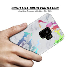 Load image into Gallery viewer, Punkcase Galaxy S9 Marble Case, Protective Full Body Cover W/PunkShield Screen Protector (Blanco Marmo) (Color in image: Black Mirage)
