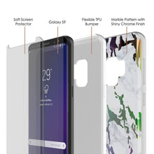 Load image into Gallery viewer, Punkcase Galaxy S9 Marble Case, Protective Full Body Cover W/PunkShield Screen Protector (Blanco Marmo) (Color in image: Teal Onyx)
