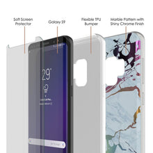 Charger l'image dans la galerie, Punkcase Galaxy S9 Marble Case, Protective Full Body Cover W/PunkShield Screen Protector (Blue Marmo) (Color in image: Rose Mirage)
