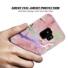 Load image into Gallery viewer, Punkcase Galaxy S9 Marble Case, Protective Full Body Cover W/PunkShield Screen Protector (Rose Mirage) (Color in image: Blue Marmo)
