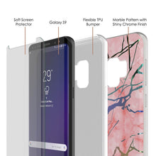 Load image into Gallery viewer, Punkcase Galaxy S9 Marble Case, Protective Full Body Cover W/PunkShield Screen Protector (Rose Mirage) (Color in image: Black Mirage)
