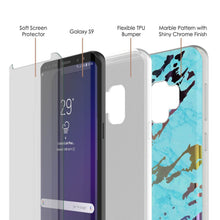Charger l'image dans la galerie, Punkcase Galaxy S9 Marble Case, Protective Full Body Cover W/PunkShield Screen Protector (Teal Onyx) (Color in image: Blanco Marmo)
